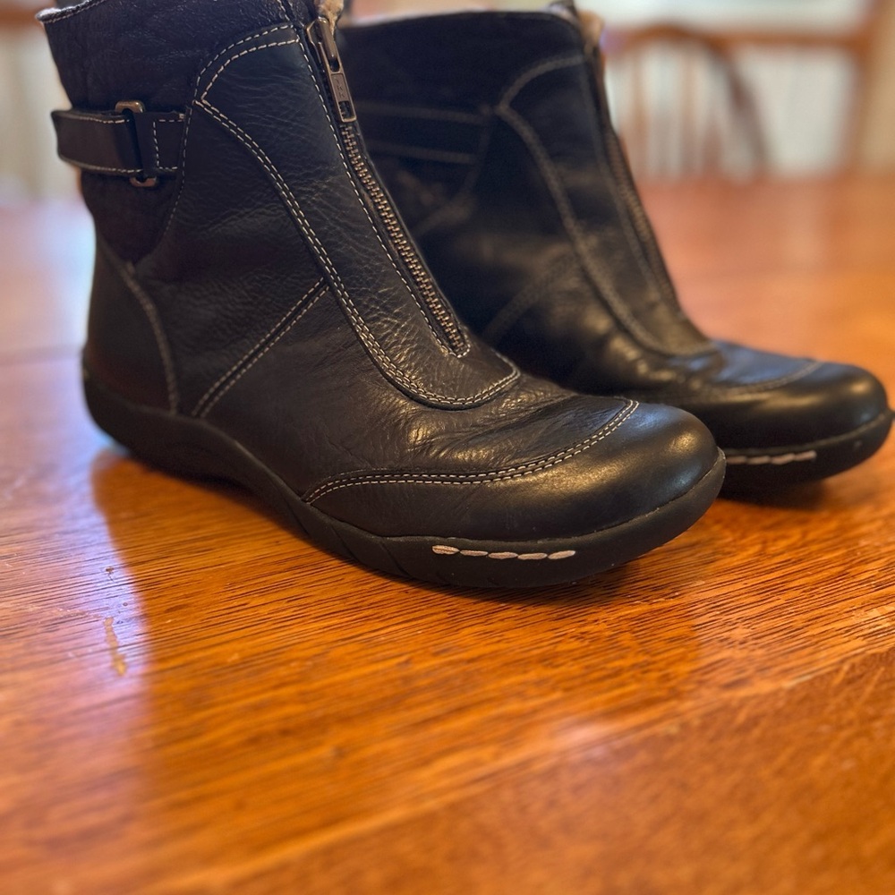 Naturalizer Black Ankle Booties with Buckle Detail